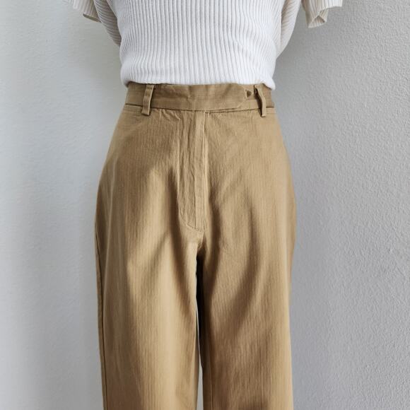 Vintage 90s C.P. Company Tan High Rise Pinstripe Straight Leg Pants Italy 2 - Picture 2 of 11